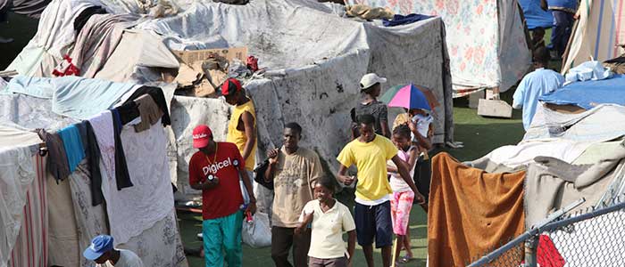 An internally displaced persons camp in Haiti