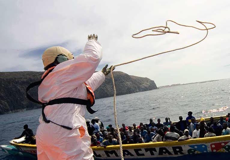 African migrants in boat