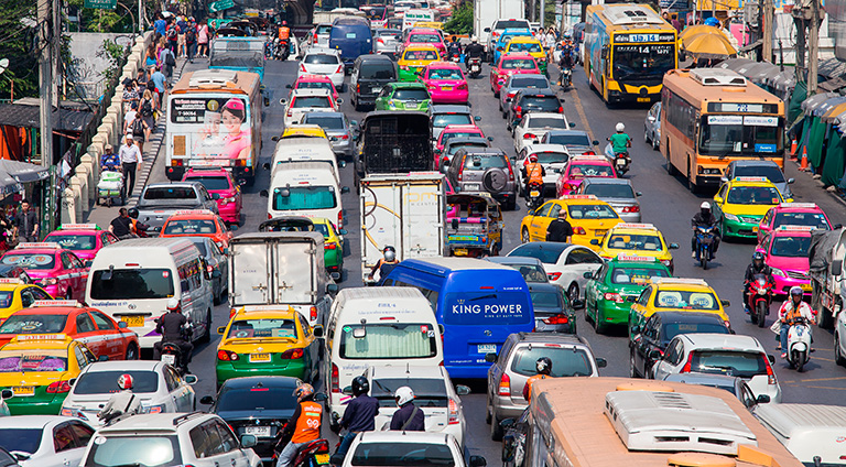 Traffic jam in Bangkok, Thailand