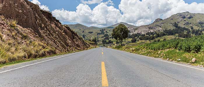 A rural road in Bolivia