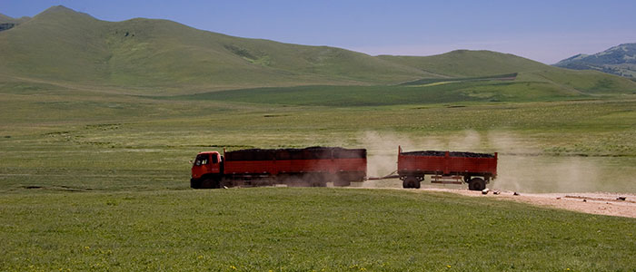 Coal truck in Mongolia 