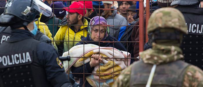 Refugees at the Slovenian border