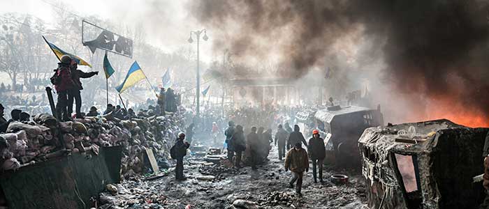 Mass anti-government protests in Kiev, Ukraine January 2014