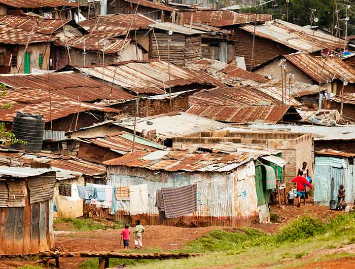 A slum neighborhood in Nairobi, Kenya