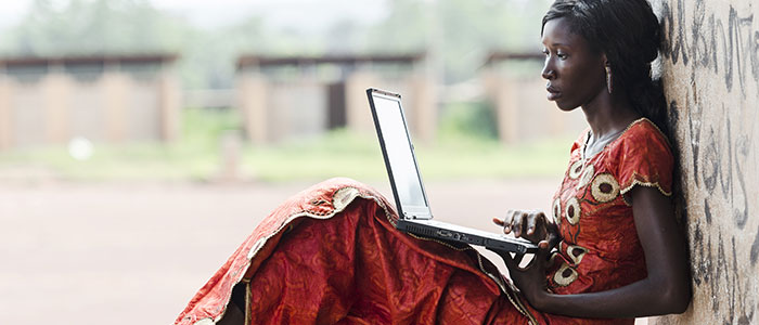 A woman on her laptop