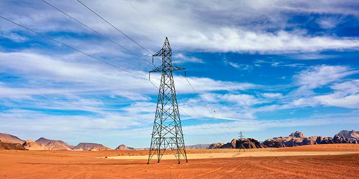 Pylon in Jordanian desert