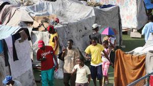 An internally displaced persons camp in Haiti