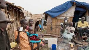 People in displaced persons camp in Juba, South Sudan 