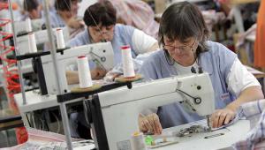 Women working in a textiles factory