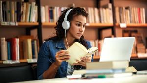 Woman learning online