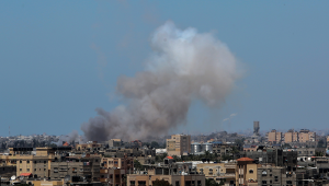 Israel airstrike on Rafah, Gaza. Shutterstock 1974064979