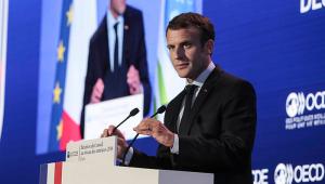 Emmanuel Macron speaking at OECD Forum 