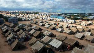 Many internally displaced Somalis live in camps like this one just outside the capital Mogadishu.