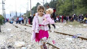A young refugee walking in Europe