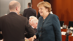 Angela Merkel with Olaf Scholz