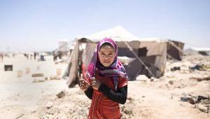 A Syrian girl in a refugee camp in Jordan