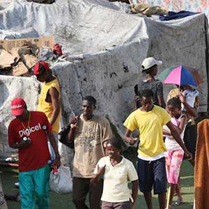 An internally displaced persons camp in Haiti