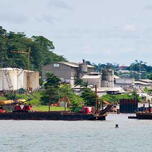 A port in Libreville, Gabon&#039;s capital