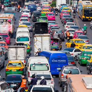 Traffic jam in Bangkok, Thailand