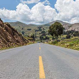 A rural road in Bolivia