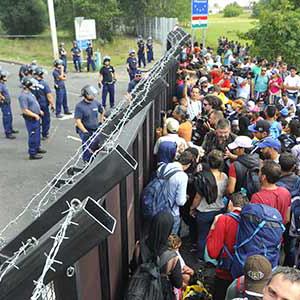 Refugees at the Slovenian border