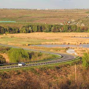 Road in rural Moldova to Suruceni Lake