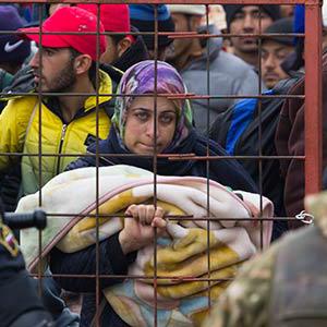 Refugees at the Slovenian border