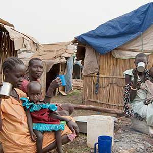 People in displaced persons camp in Juba, South Sudan 