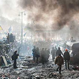 Mass anti-government protests in Kiev, Ukraine January 2014