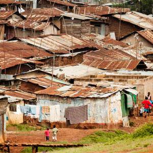 A slum neighborhood in Nairobi, Kenya