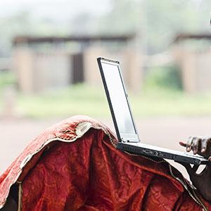 A woman on her laptop