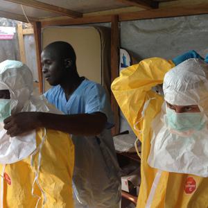 A medical team during the Ebola outbreak. Credit: European Commission