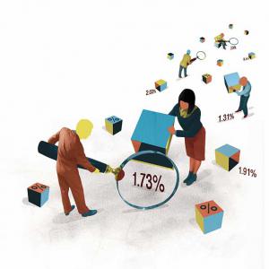 Percentages and magnifying glass