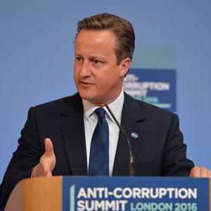 UK prime minister David Cameron at the Anti-Corruption Summit. Credit: Robert Thom/ Cabinet Office