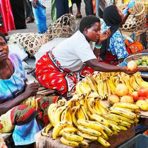 Women selling fruit at market