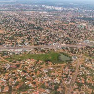 Gaborone, the capital of Botswana, from above