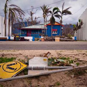 Damage from a tropical cyclone in Australia 