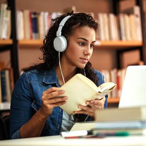 Woman learning online