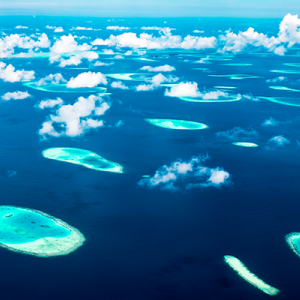 Aerial view of the Maldives