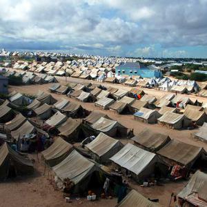 Many internally displaced Somalis live in camps like this one just outside the capital Mogadishu.