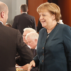 Angela Merkel with Olaf Scholz