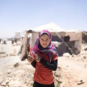 A Syrian girl in a refugee camp in Jordan