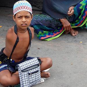 Disabled boy in India
