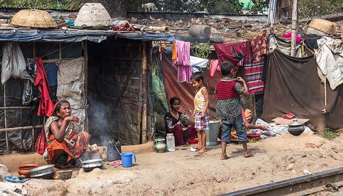 A slum in Dhaka, Bangladesh