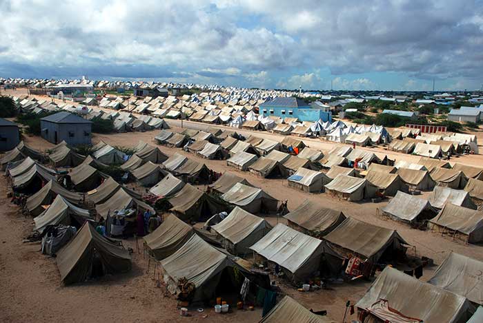 Many internally displaced Somalis live in camps like this one just outside the capital Mogadishu.